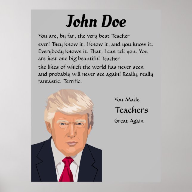 Personlig Donald Trump Poster (Framsidan)