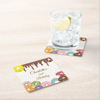 Personlig Donut Party Underlägg Papper Kvadrat