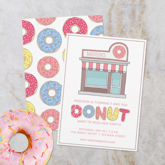 Personlig Donut Shop Party Inbjudningar (Skapare uppladdad)