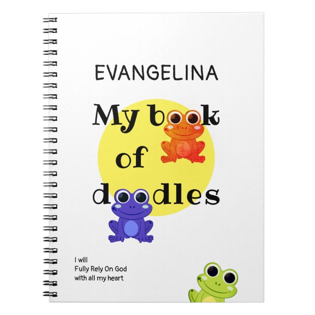 Personlig Doodlar av färgämnen av grodor Anteckningsbok (Framsidan)
