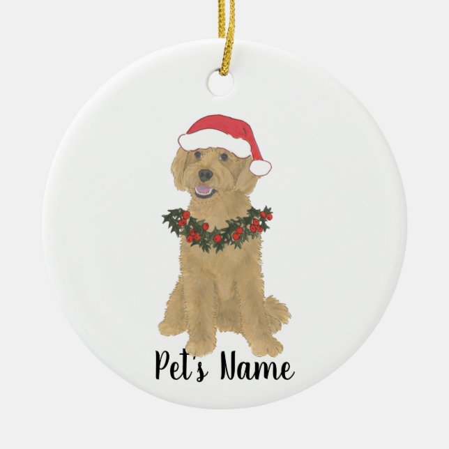 Personlig Doodle (Golden Red Apricot) Ornament (Framsidan)