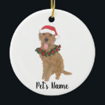 Personlig Doodle (Red Golden Apricot) Julgransprydnad Keramik<br><div class="desc">Gör den trevliga listan i år med en personlig prydnad av ditt favoritlilla barn!</div>