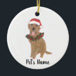 Personlig Doodle (Red Golden Apricot) Julgransprydnad Keramik<br><div class="desc">Gör den trevliga listan i år med en personlig prydnad av ditt favoritlilla barn!</div>