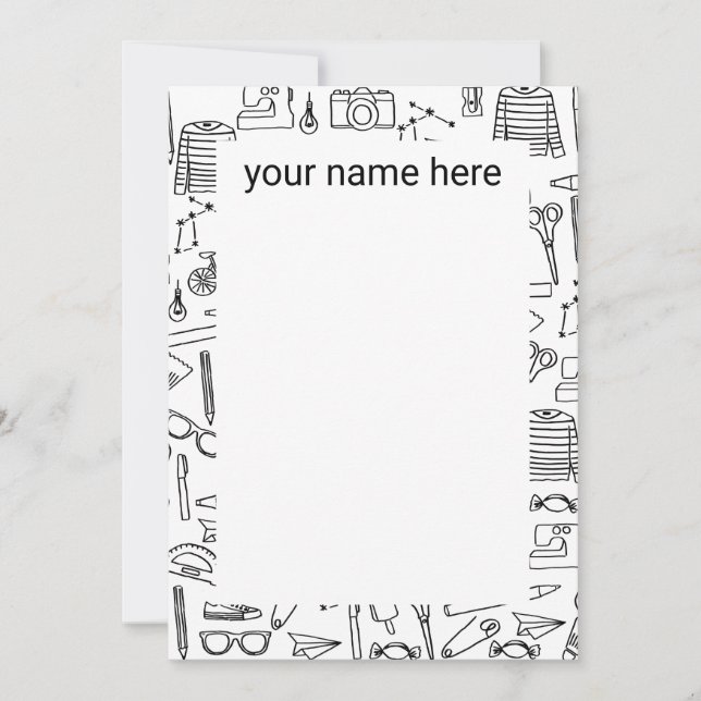 Personlig Doodle Teckning Notecards Tack Kort (Framsida)