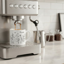 Personlig Doodle Vilda Växter Espresso Mugg