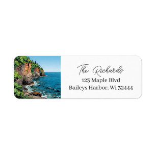 Personlig Door County Wisconsin Returadress Etikett