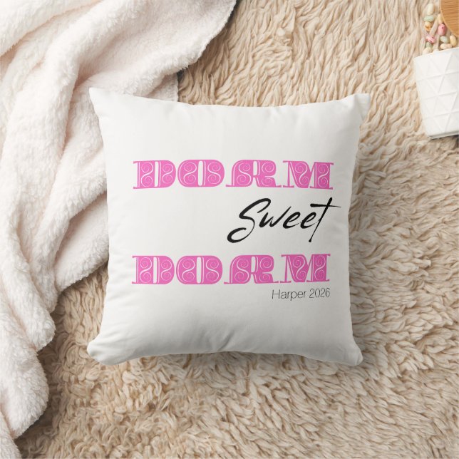Personlig Dorm Sweet Dorm Rosa Kudde (Filt)