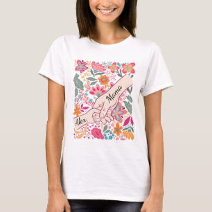 Personlig dotter-mamma-gåva mormor blomma t shirt