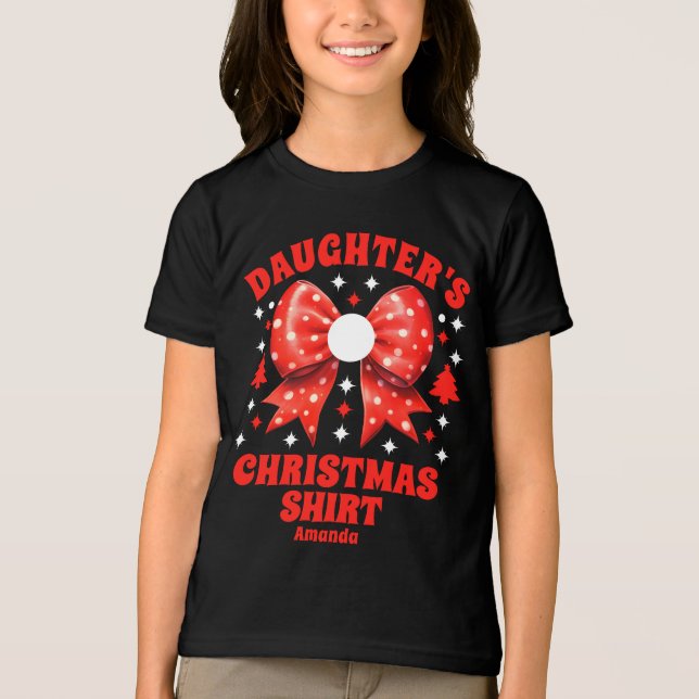 Personlig Dotter's jul Red Bow Shirt T (Framsida)