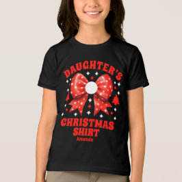 Personlig Dotter's jul Red Bow Shirt T Shirt