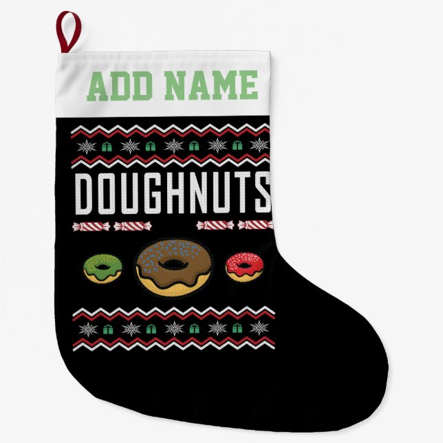 Personlig Doughnut Ugly jul Sweater Stor Julstrumpa (Framsidan)