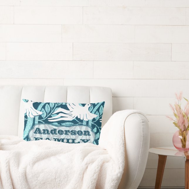 Personlig Dove Love Bird Family Lumbarkudde (Soffa)