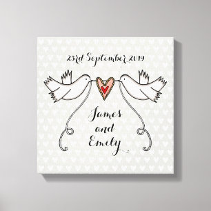 Personlig Doves Canvas Bild Bröllop Gift