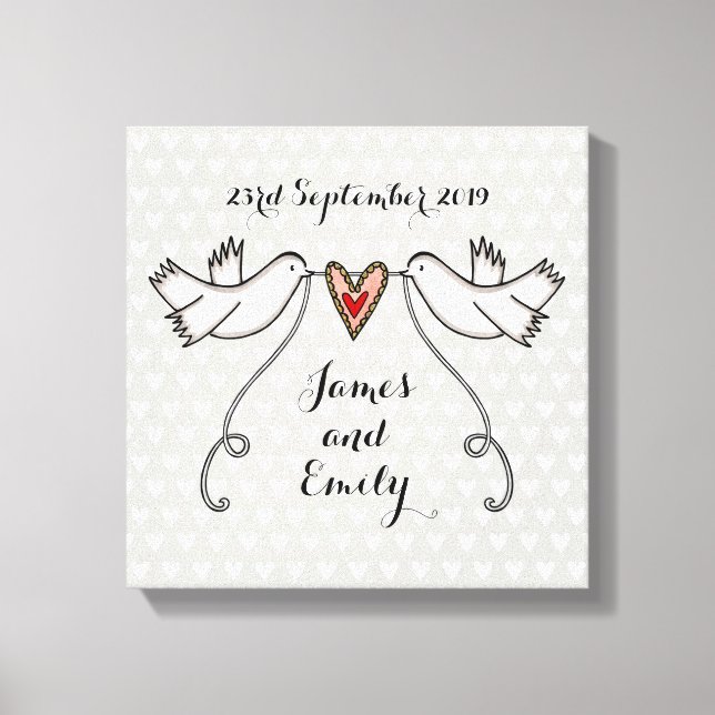 Personlig Doves Canvas Bild Bröllop Gift (Framsida)