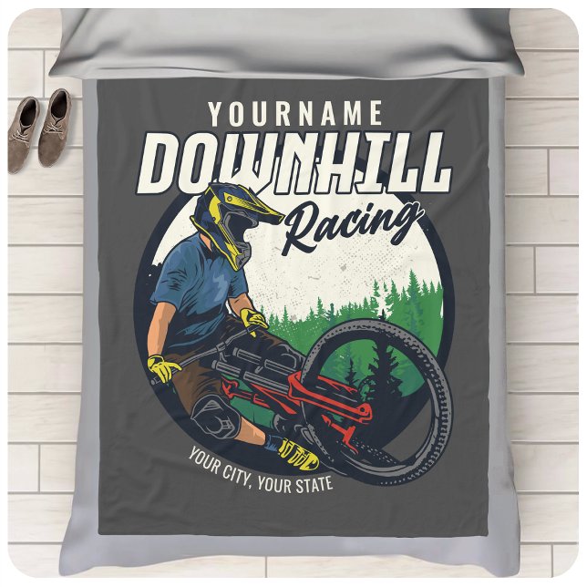 Personlig Downhill Tävla Mountain Bike Trail Fleecefilt (Skapare uppladdad)