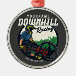 Personlig Downhill Tävla Mountain Bike Trail Julgransprydnad Metall