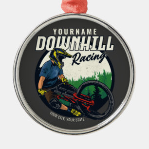 Personlig Downhill Tävla Mountain Bike Trail Julgransprydnad Metall