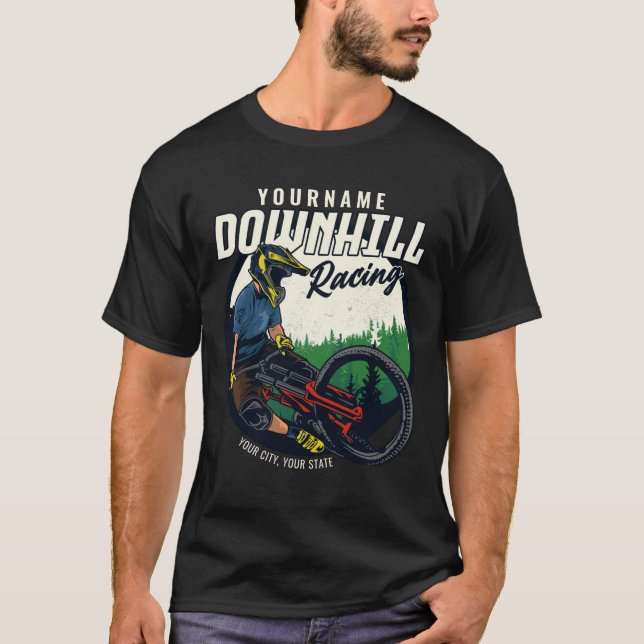 Personlig Downhill Tävla Mountain Bike Trail T Shirt (Framsida)