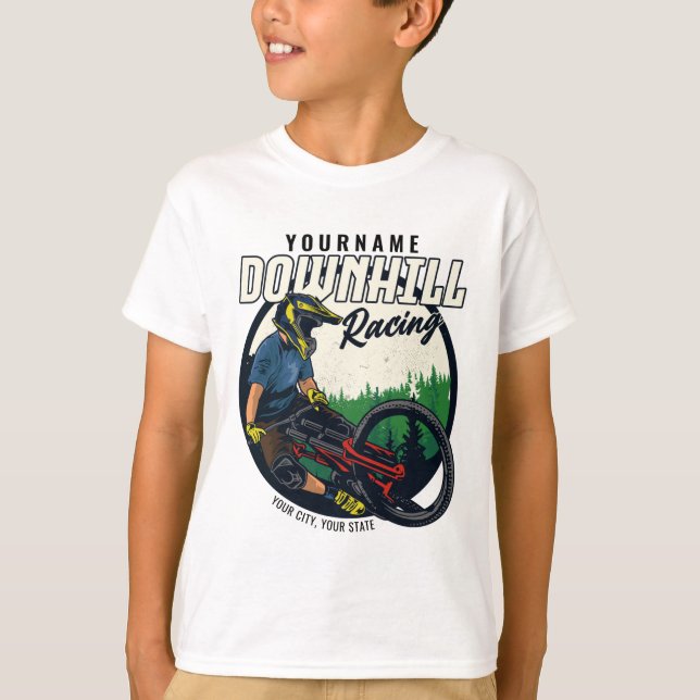 Personlig Downhill Tävla Mountain Bike Trail T Shirt (Framsida)