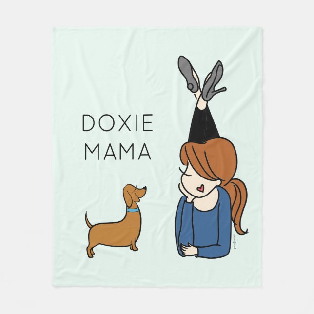 Personlig Doxie Mamma Fleece Blanket (Framsidan)