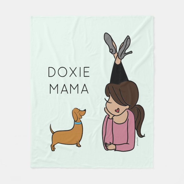 Personlig Doxie Mamma Fleece Blanket (Framsidan)