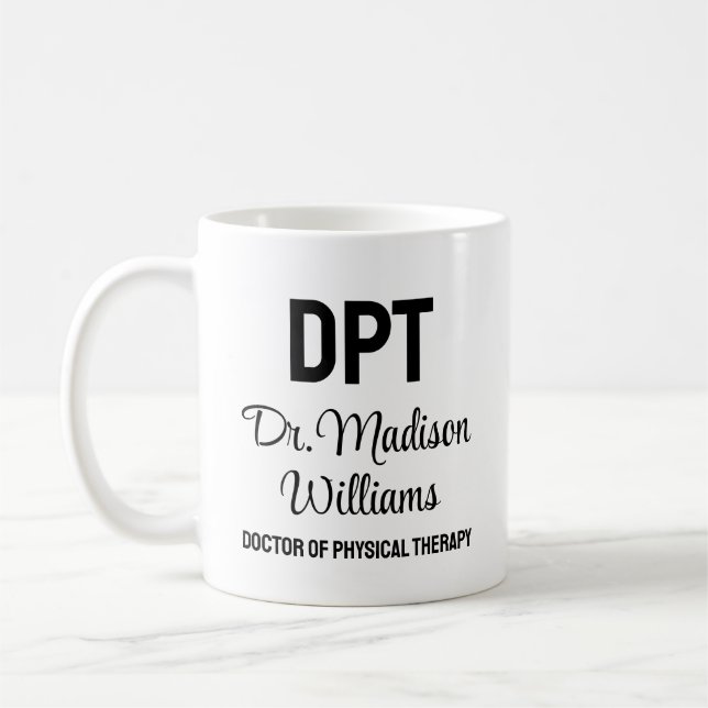 Personlig DPT Doktor av fysioterapigåva Kaffemugg (Vänster)