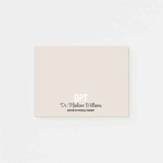 Personlig DPT Doktor av fysioterapigåva Post-it Block (Framsida)