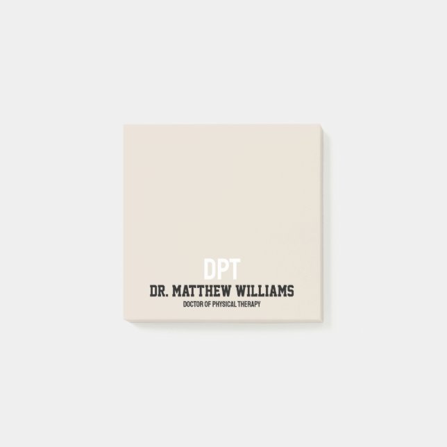 Personlig DPT Doktor av fysioterapigåva Post-it Block (Framsida)