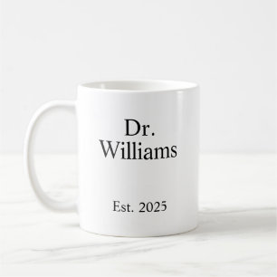 Personlig Dr Kaffe Mugg, namn Keramik Mugg E