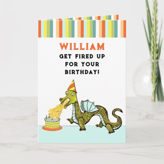 Personlig Dragon Birthday Kort (Framsida)