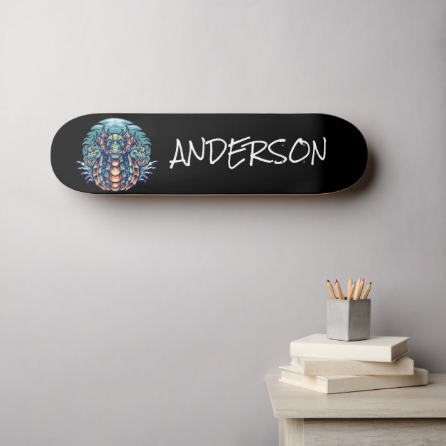 Personlig Dragon Mini Skateboard Bräda 18,5 Cm (Väggkonst (Horz))