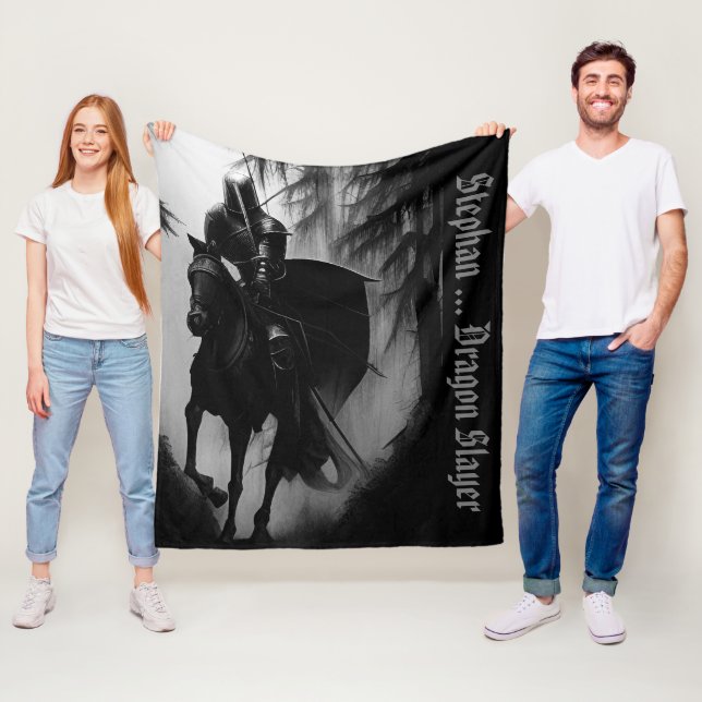 Personlig Dragon Sayer Knight Fleecefilt (På plats)