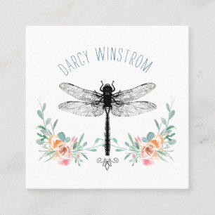 Personlig Dragonfly Blommigt Telefonkort