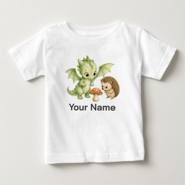 Personlig Drak Igelkott Svamp Barn  T Shirt (Framsida)