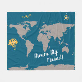 Personlig | Dream big med baby namn Fleecefilt