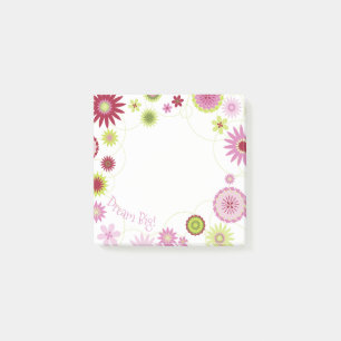 Personlig Dream Big Rosa Post-it Block