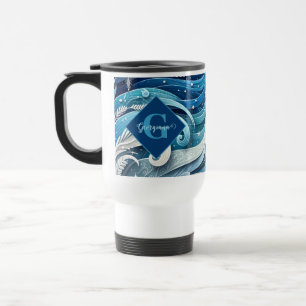 Personlig Dreamy Blue och Frosty Winter Swirls Resemugg