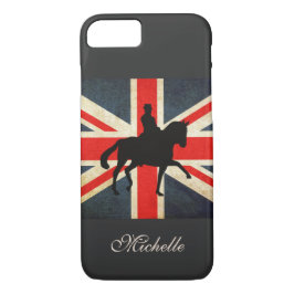 Personlig Dressage Horse and Union Jack UK Flagga