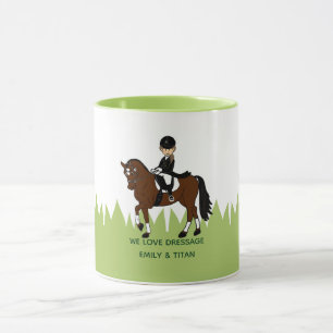 Personlig Dressage Horse Rider Mugg för flickor