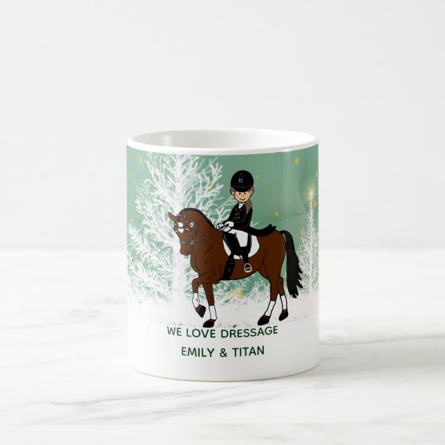 Personlig Dressage Horse Rider Mugg Girls (Center)