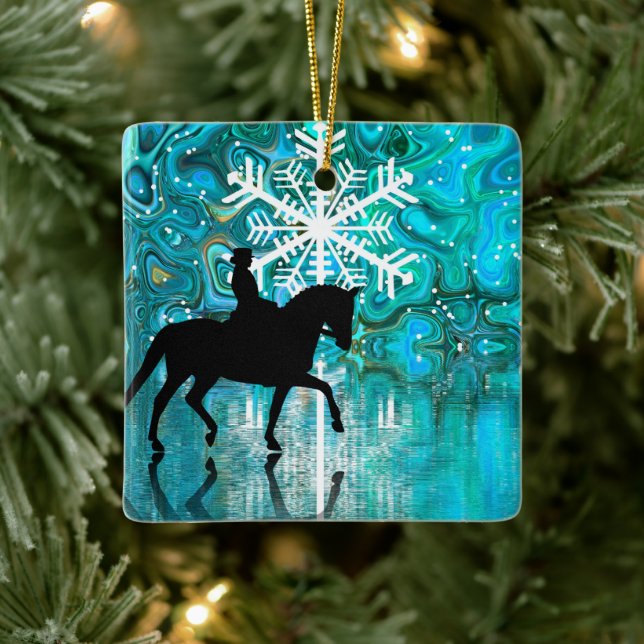 Personlig Dressage Horse Snowflake-jul Julgransprydnad Keramik (Träd)