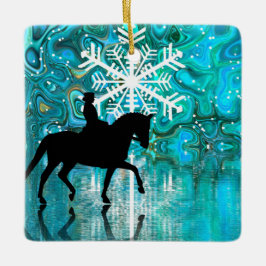Personlig Dressage Horse Snowflake-jul Julgransprydnad Keramik