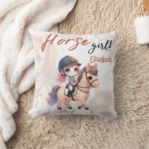 Personlig Dressage Rider Horse Girl Kudde