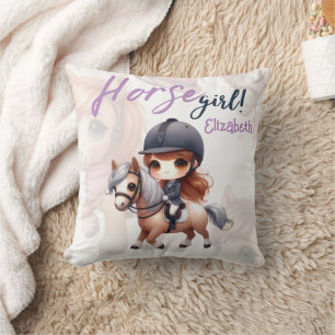 Personlig Dressage Rider Horse Girl Kudde