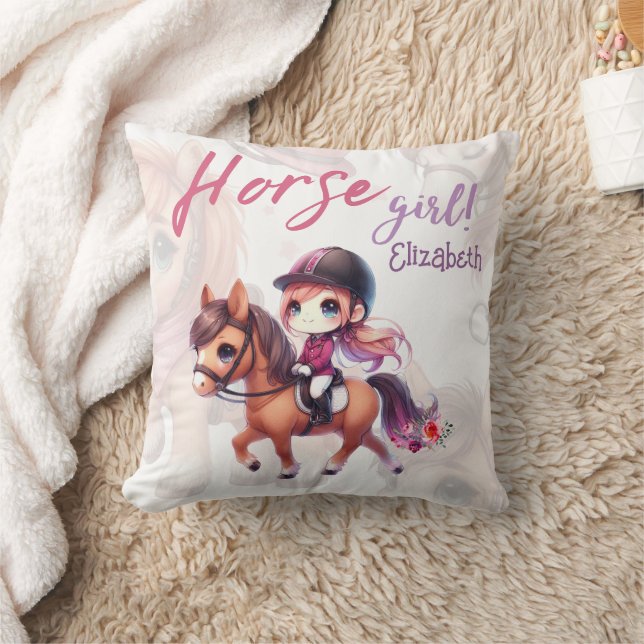 Personlig Dressage Rider Horse Girl Kudde (Filt)