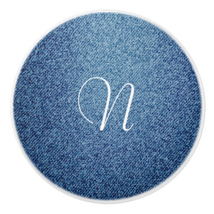 Personlig dresser i denim-jeanslook knopp