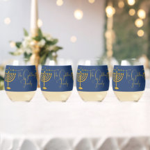 Personlig drickbar Hanukkah-menorah-uppsättning