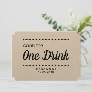 Personlig Drink Biljett Vouchers Tokens Drinks Julkort