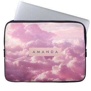 Personlig drömlös pastellrosa moln laptop fodral