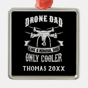 Personlig Drone Pappa Coola Multirotor Quadcopter Julgransprydnad Metall